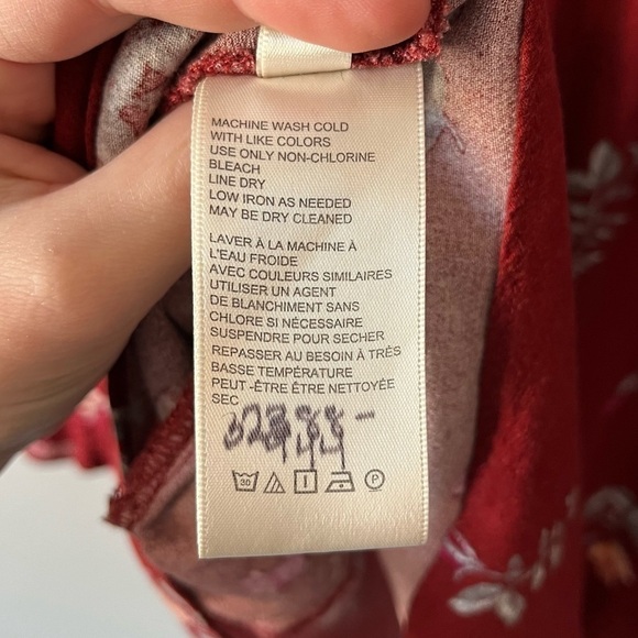 Free People Tate Tunic / Mini Dress Burgundy Vintage Combo Floral Print Size XS - Picture 13 of 14